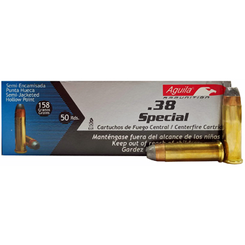 38 Special 158gr SJHP Aguila Ammo | 50 Round Box