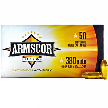 380 Auto [ACP] 95gr FMJ Armscor Ammo | 50 Round Box