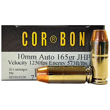 10mm Auto 165gr JHP Corbon Ammo | 20 Round Box