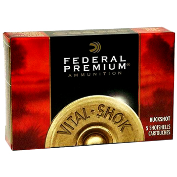 12 GA 2-3/4" 00-Buck 9-Pellet Federal Vital-Shok Copper Plated Ammo | 5 Round Box