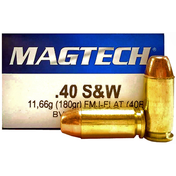 40 S&W 180gr FMJ-FP Magtech Ammo | 1000 Round Case