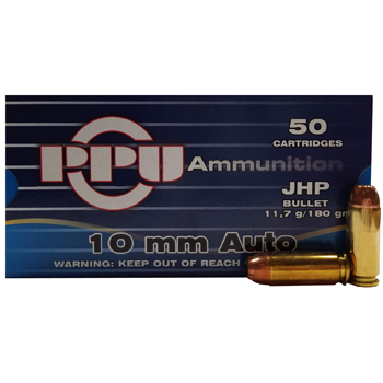 10mm Auto 180gr JHP PPU Box | 50 Round Box