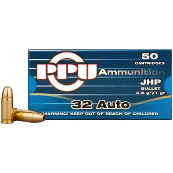 32 ACP [Auto] 71gr JHP PPU Ammo | 50 Round Box