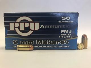 Buy This 9mm Makarov [9x18mm] 93 gr FMJ PPU Ammo for sale