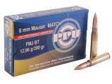 8mm Mauser (7.92x57mm) 200gr FMJ-BT [Full Metal Jacket Boat Tail] Match PPU Ammo | 20 Round Box
