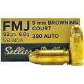 380 Auto [ACP] 92gr FMJ Sellier & Bellot Ammo | 1000 Round Case