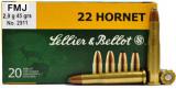 Buy This 22 Hornet 45gr FMJ Sellier & Bellot Ammo for sale