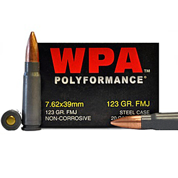 7.62x39 123gr FMJ Wolf WPA Polyformance Ammo | 20 Round Box