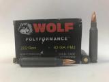 Buy this 223 Remington [5.56x45mm] 62 gr FMJ Ammo Wolf WPA ammo for sale