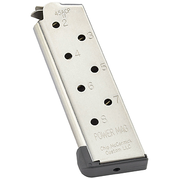 Chip McCormick 1911 Power Mag Magazine | 45 ACP | 8 Rounds | Compact | Stainless Steel