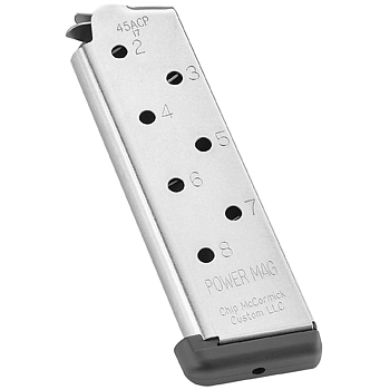 Chip McCormick 1911 Power Mag Magazine | 45 ACP | 8 Rounds | Full Size | Stainless Steel